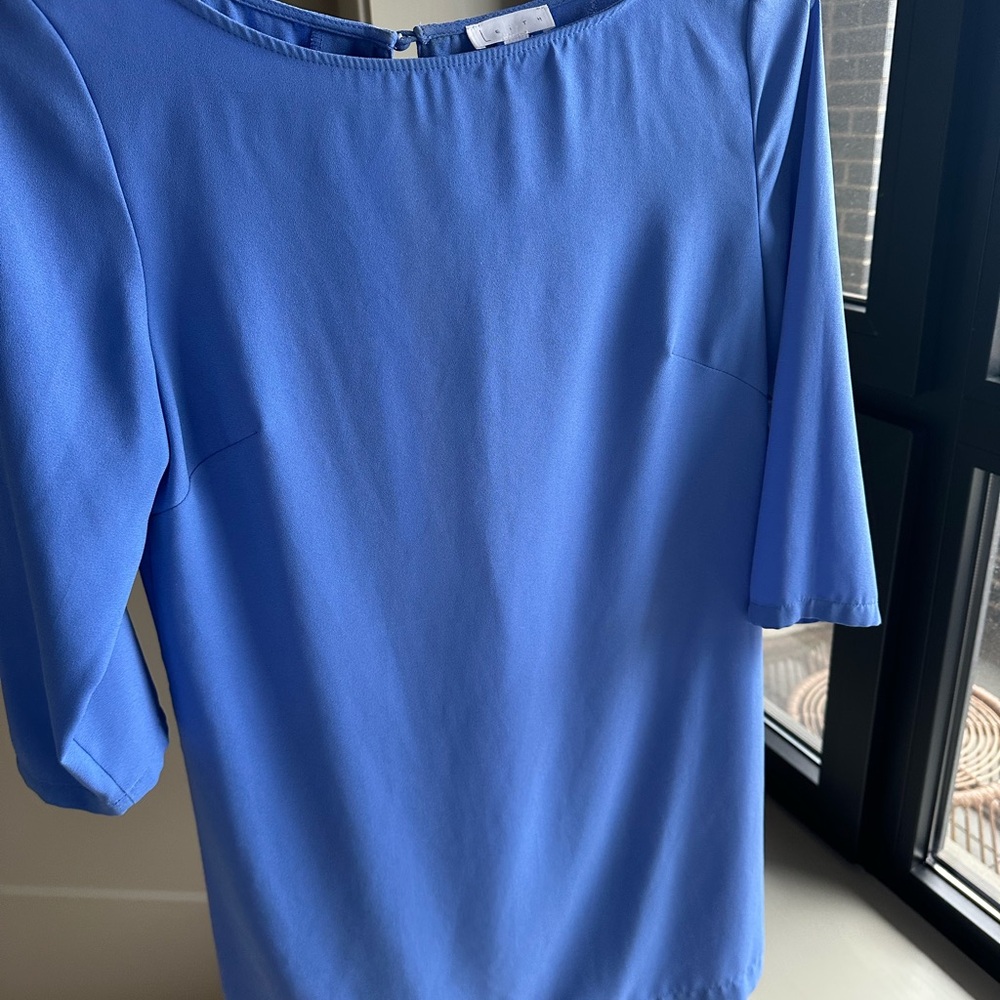 Blue Leith quarter sleeve shift dress